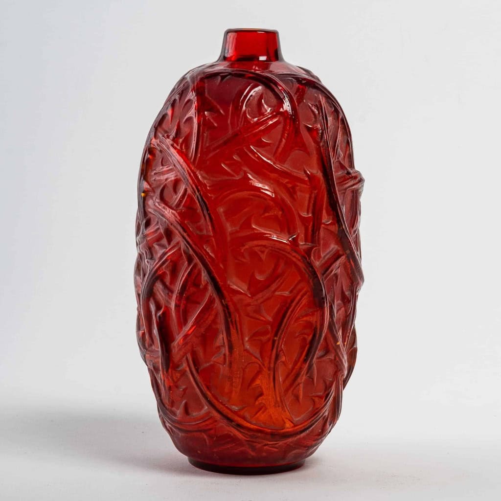 Vase « Ronces » verre rouge double couche de René LALIQUE | Biron |||||||
