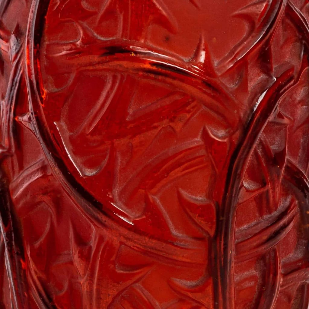 Vase « Ronces » verre rouge double couche de René LALIQUE | Biron Vase "Ronces" verre rouge double couche de René LALIQUE