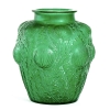 Vase « Domrémy » verre vert émeraude patiné blanc de René LALIQUE 9