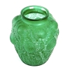 Vase « Domrémy » verre vert émeraude patiné blanc de René LALIQUE 10