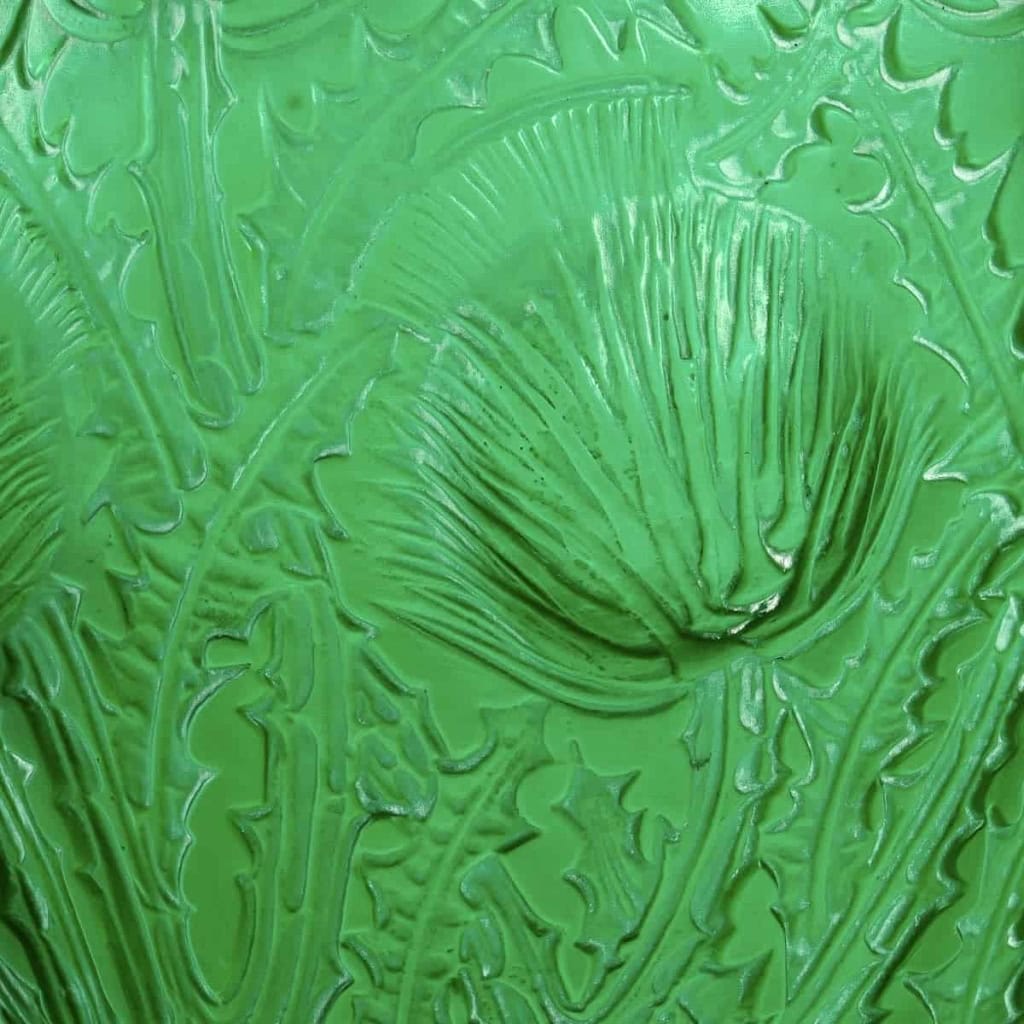 Vase « Domrémy » verre vert émeraude patiné blanc de René LALIQUE 5