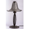 Lampe « Cytise » verre blanc émaillé noir d’origine base fer forgé de René LALIQUE | Biron |||||||||