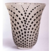 Vase « Damier » verre blanc émaillé noir d’origine de René LALIQUE | Biron Vase "Damier" verre blanc émaillé noir d'origine de René LALIQUE