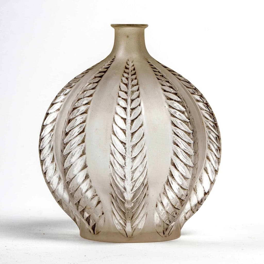 Vase « Malines » verre blanc patiné gris de René LALIQUE | Biron ||||||