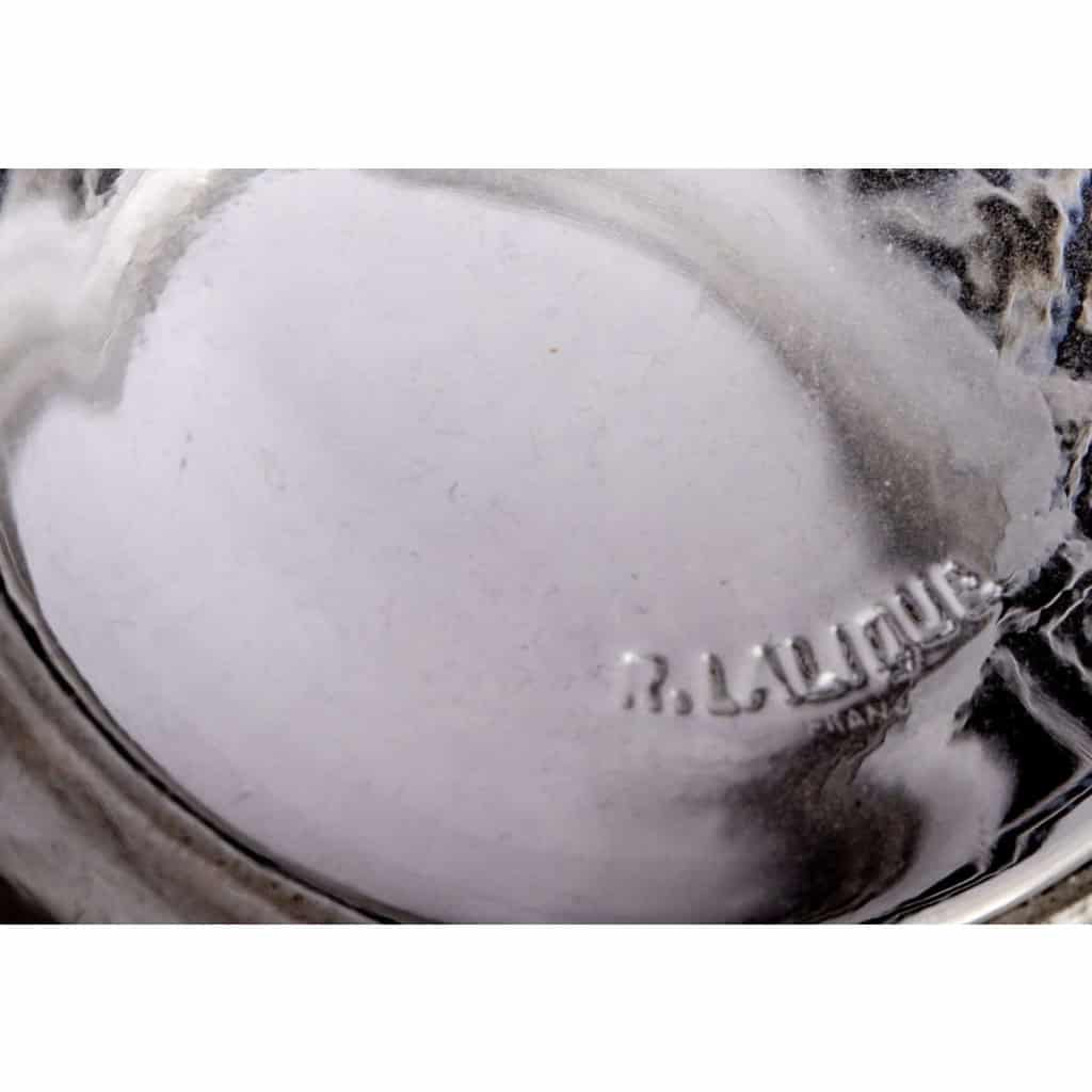 Vase « Koudour » verre blanc émaillé noir d’origine de René LALIQUE | Biron Vase "Koudour" verre blanc émaillé noir d'origine de René LALIQUE