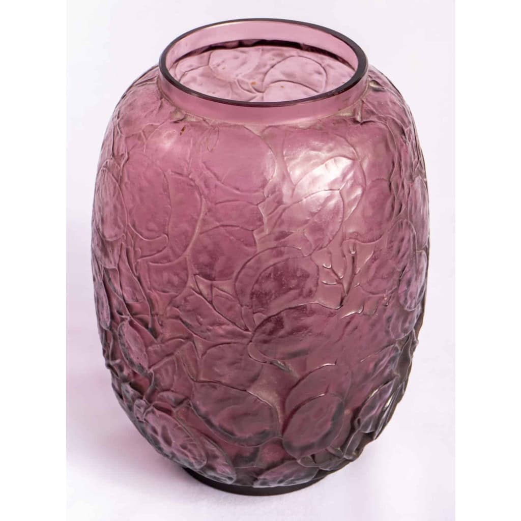 Vase « Monnaie du Pape » verre améthyste de René LALIQUE | Biron Vase "Monnaie du Pape" verre améthyste de René LALIQUE