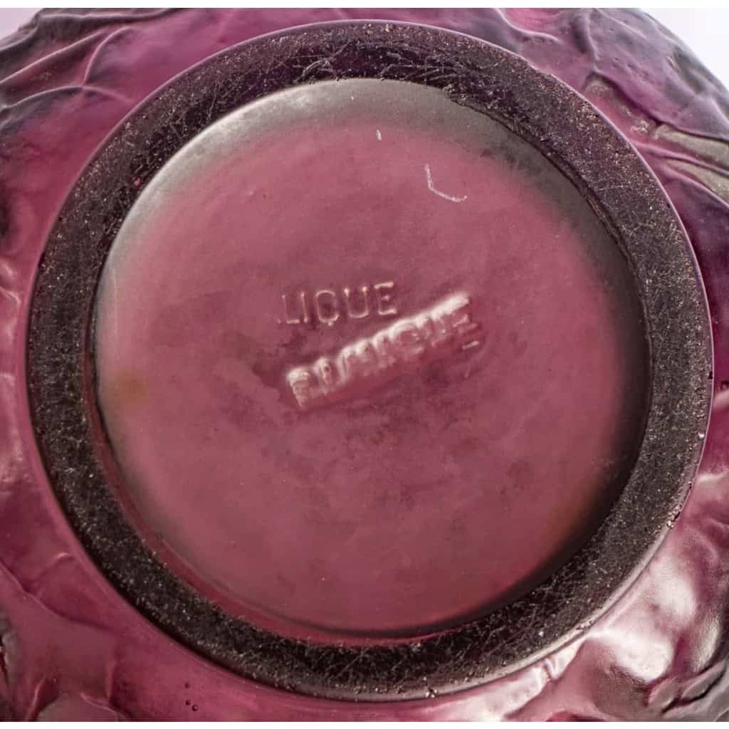 Vase « Monnaie du Pape » verre améthyste de René LALIQUE | Biron Vase "Monnaie du Pape" verre améthyste de René LALIQUE