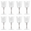 Suite de 8 six verres à liqueur « Barsac »verre blanc patiné gris de René LALIQUE | Biron |||||