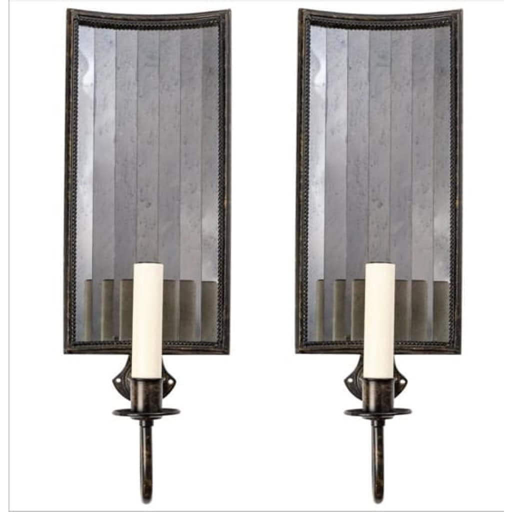 1970 Paire d’appliques à miroir Vaughan House | Biron |||||