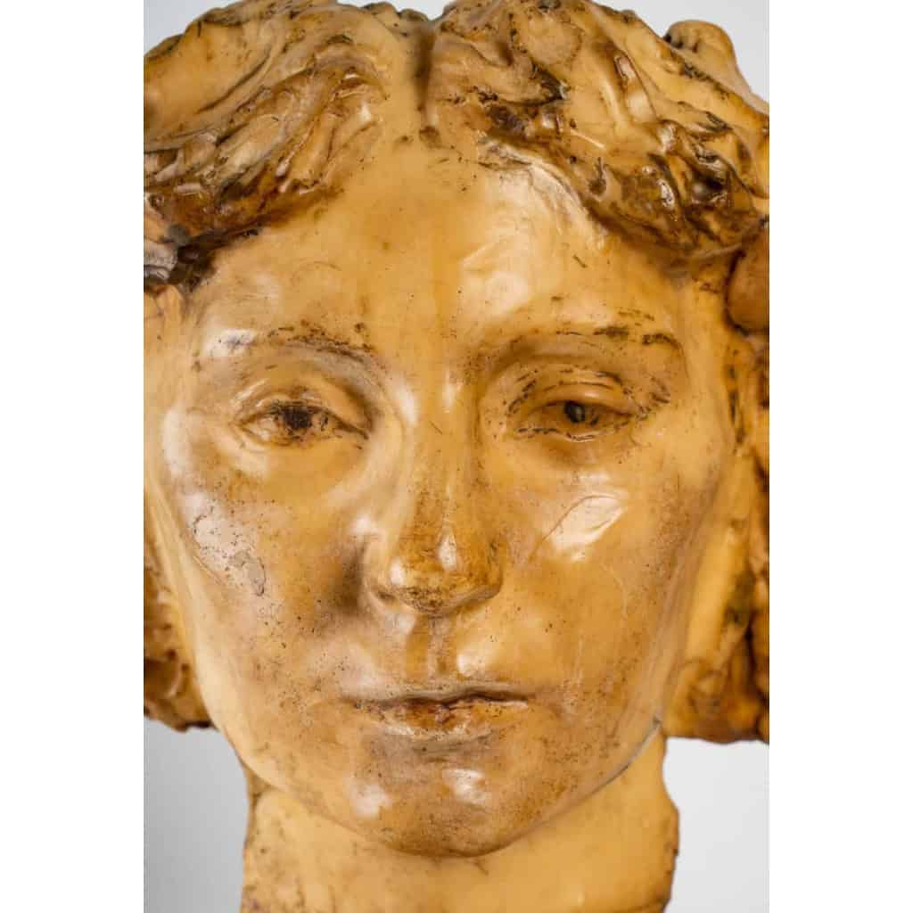 Portrait de cire de jeune femme, XXème | Biron Portrait de cire de jeune femme, XXème