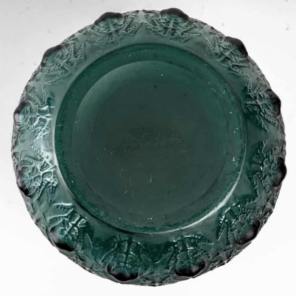Vase « Fougères » verre vert canard de René LALIQUE | Biron Vase "Fougères" verre vert canard de René LALIQUE