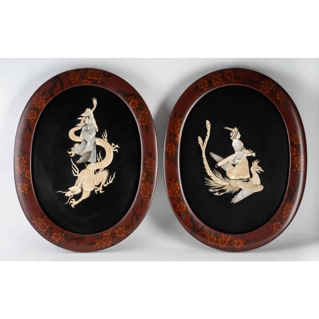 Paire de médaillons japonais, Epoque Meiji | Biron ||||||||