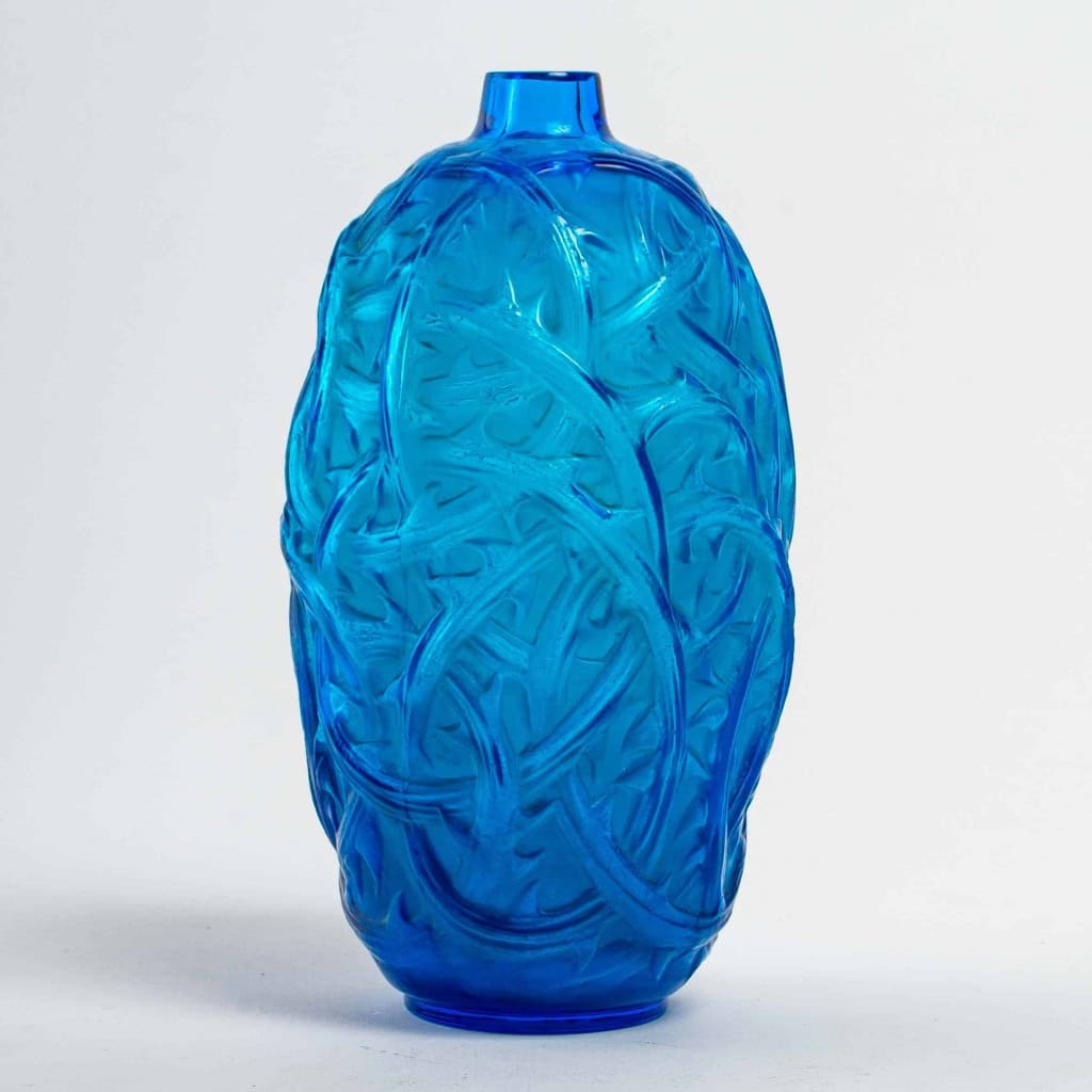 Vase « Ronces » verre bleu électrique de René LALIQUE | Biron |||||||