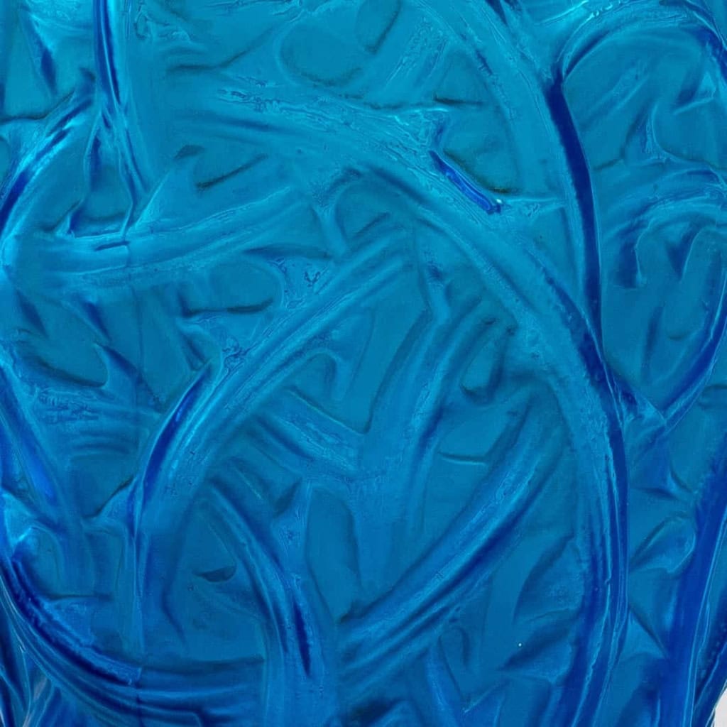 Vase « Ronces » verre bleu électrique de René LALIQUE | Biron Vase "Ronces" verre bleu électrique de René LALIQUE