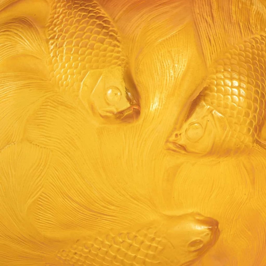 Vase « Formose » verre Butterscoth double couche jaune et opalescent de René LALIQUE | Biron Vase "Formose" verre Butterscoth double couche jaune et opalescent de René LALIQUE