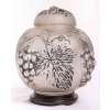 Brûle-Parfum « Raisins » verre blanc émaillé noir d’origne socle bois de René LALIQUE pour ROBJ | Biron Brûle-Parfum "Raisins" verre blanc émaillé noir d'origne socle bois de René LALIQUE pour ROBJ