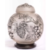 Brûle-Parfum « Raisins » verre blanc émaillé noir d’origne socle bois de René LALIQUE pour ROBJ | Biron Brûle-Parfum "Raisins" verre blanc émaillé noir d'origne socle bois de René LALIQUE pour ROBJ