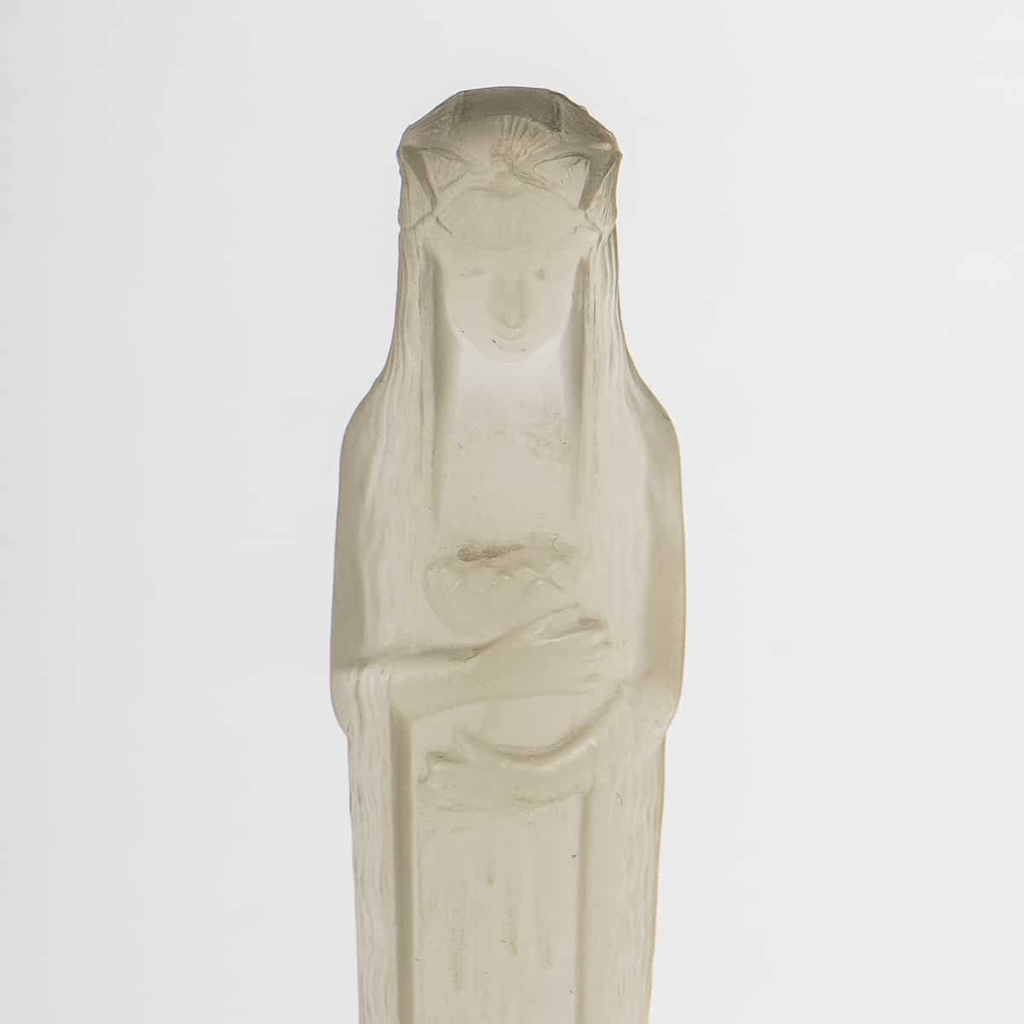 Cendrier Baguier « Statuette de la Fontaine » verre gris topaze de René LALIQUE | Biron Cendrier Baguier "Statuette de la Fontaine" verre gris topaze de René LALIQUE