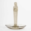 Cendrier Baguier « Statuette de la Fontaine » verre gris topaze de René LALIQUE | Biron Cendrier Baguier "Statuette de la Fontaine" verre gris topaze de René LALIQUE