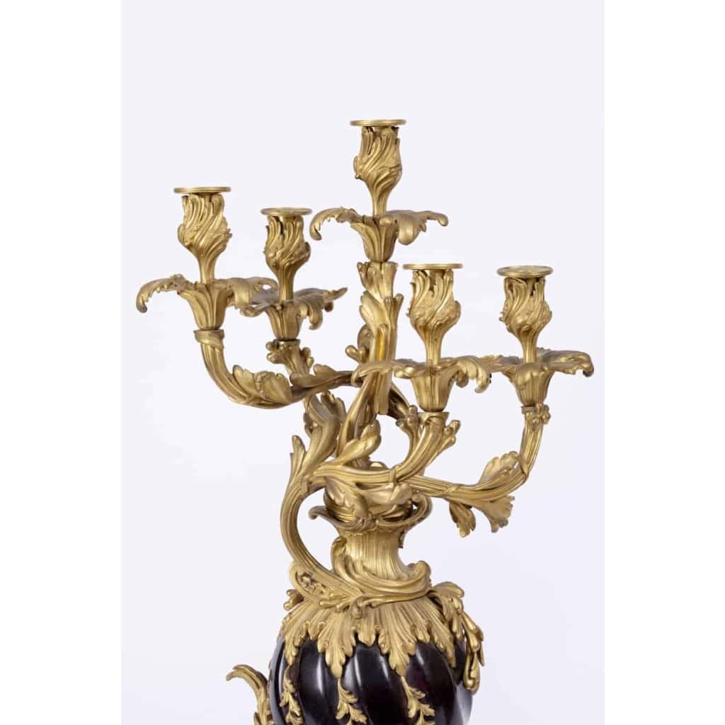 A Charming Pair Of 19th Century Louis XV St. Candelabras. | Biron A Charming Pair Of 19th Century Louis XV St. Candelabras.
