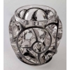Vase « Tourbillons » verre blanc émaillé noir d’origine de René LALIQUE | Biron Vase "Tourbillons" verre blanc émaillé noir d'origine de René LALIQUE