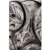 Vase « Tourbillons » verre blanc émaillé noir d’origine de René LALIQUE | Biron Vase "Tourbillons" verre blanc émaillé noir d'origine de René LALIQUE