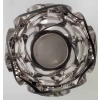 Vase « Tourbillons » verre blanc émaillé noir d’origine de René LALIQUE | Biron Vase "Tourbillons" verre blanc émaillé noir d'origine de René LALIQUE