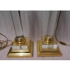 1970′ Paire De Lampes En Altuglass Et Laiton Doré