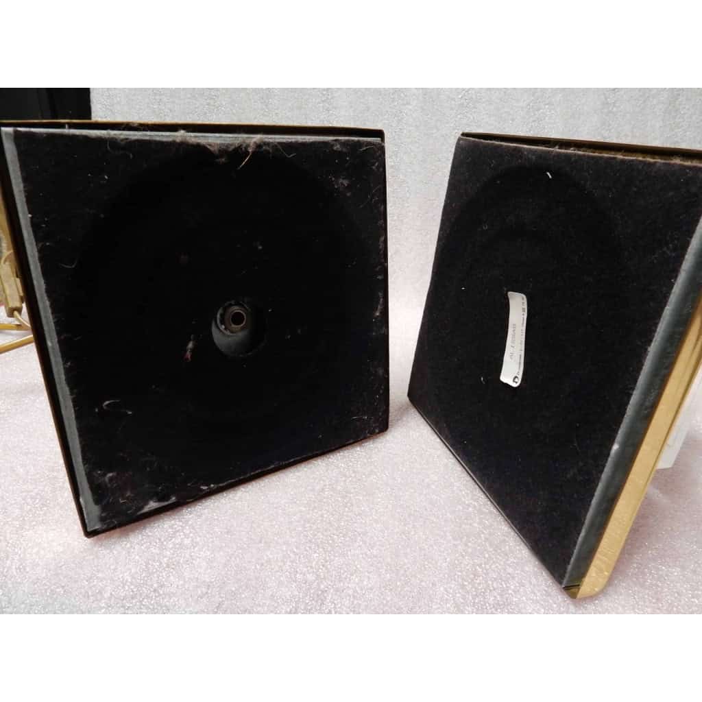 1970′ Paire De Lampes En Altuglass Et Laiton Doré