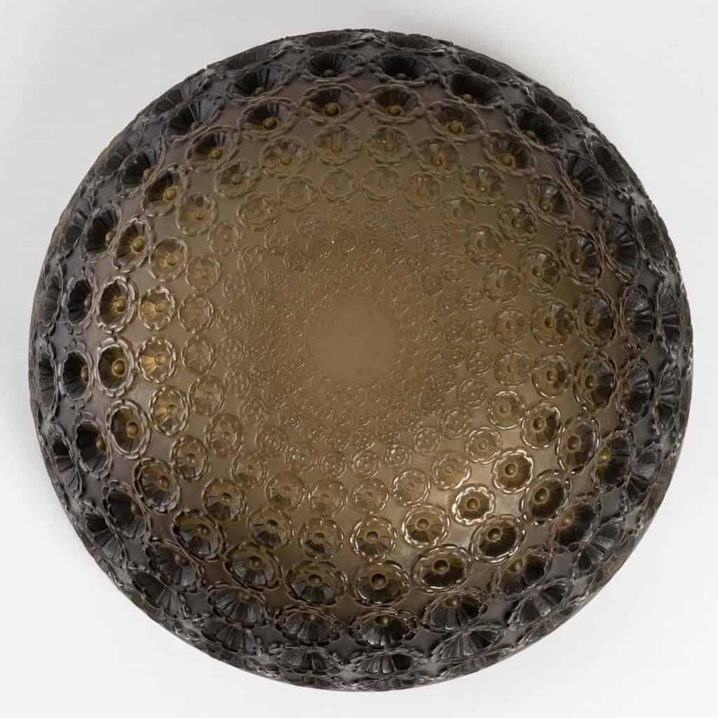 Coupe « Nemours » verre gris topaze de René LALIQUE | Biron Coupe "Nemours" verre gris topaze de René LALIQUE