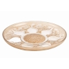 Coupe Plat « Vases De Fleurs » verre blanc patiné sépia de René LALIQUE 9