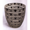 Vase « Lagamar » verre blanc émaillé noir d’origine de René LALIQUE | Biron Vase "Lagamar" verre blanc émaillé noir d'origine de René LALIQUE