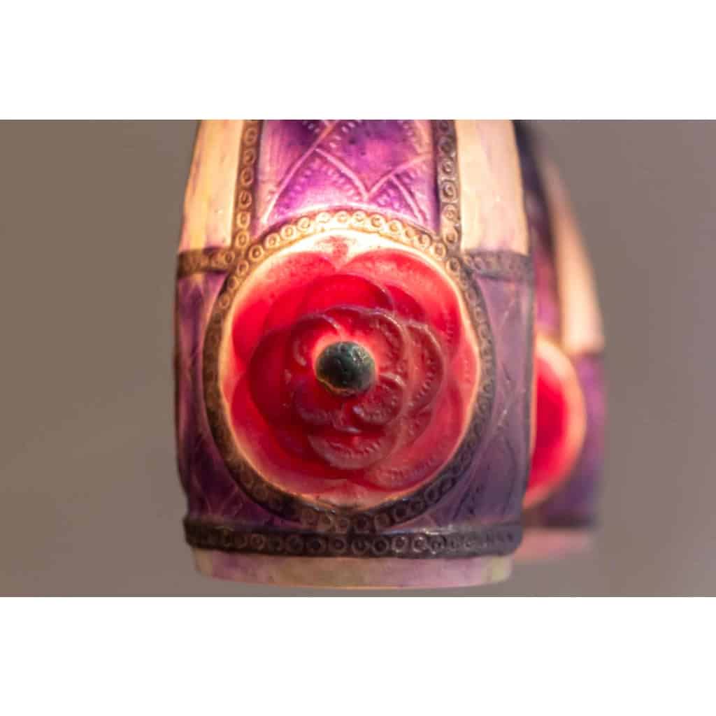 Lustre Plafonnier "Rosaces" pâte de verre de Gabriel ARGY-ROUSSEAU