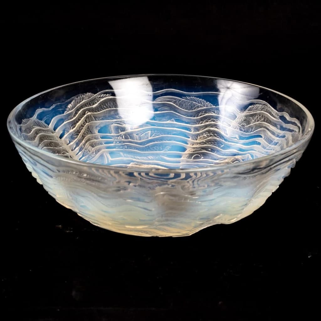 Coupe « Dauphins » verre opalescent de René LALIQUE | Biron ||||||