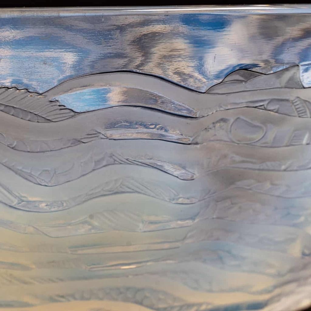 Coupe « Dauphins » verre opalescent de René LALIQUE | Biron Coupe "Dauphins" verre opalescent de René LALIQUE