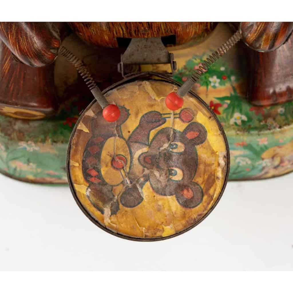 Jouet en Tôle, Ours au tambourin, ne fonctionne pas , à restaurer | Biron Jouet en Tôle, Ours au tambourin, ne fonctionne pas , à restaurer
