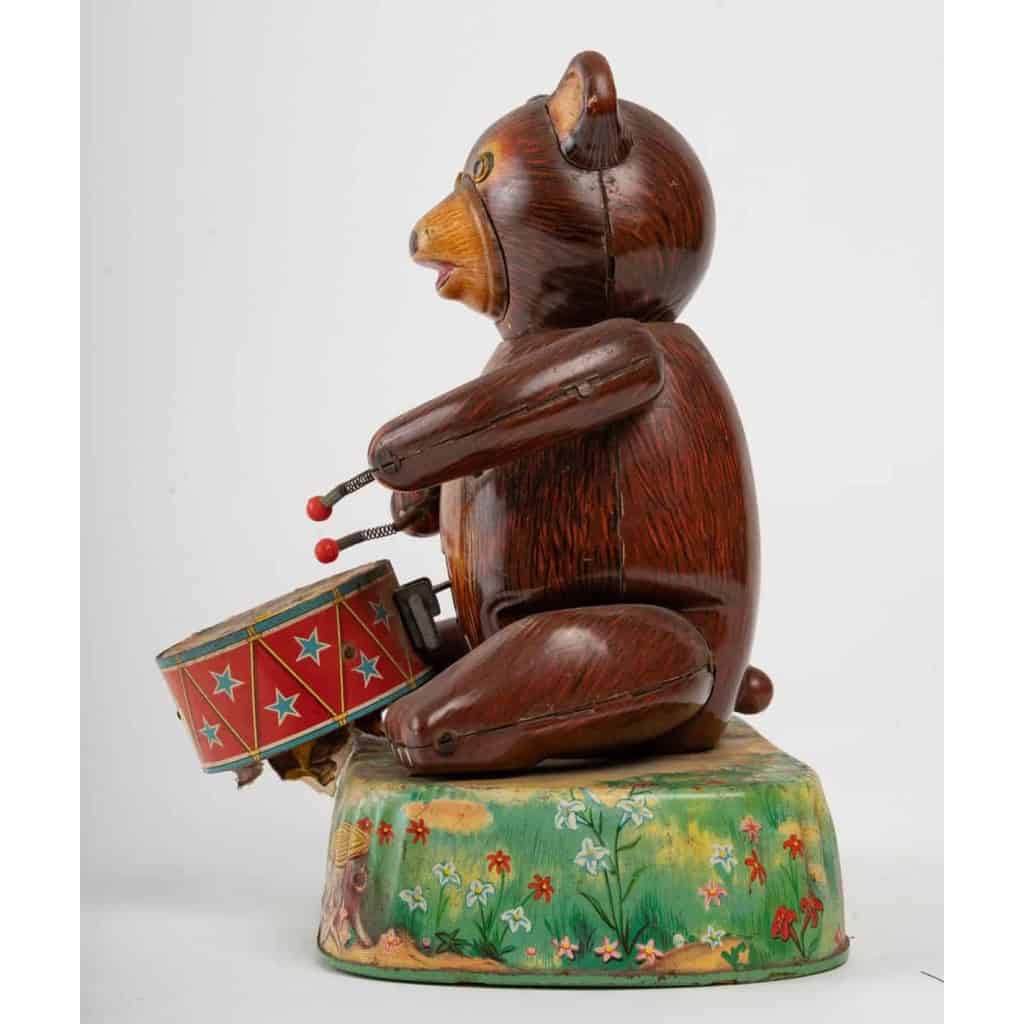 Jouet en Tôle, Ours au tambourin, ne fonctionne pas , à restaurer | Biron Jouet en Tôle, Ours au tambourin, ne fonctionne pas , à restaurer