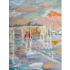 Le port, huile sur toile, XXème siècle . | Biron Le port, huile sur toile, XXème siècle .