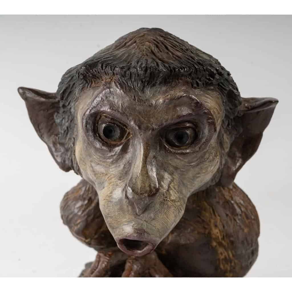 Sculpture en bronze représentant un singe accroché à une branche signé Tassel (4/8) | Biron Sculpture en bronze représentant un singe accroché à une branche signé Tassel (4/8)