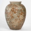Vase « Martin Pêcheurs » verre blanc patiné vert et sépia de René LALIQUE | Biron |||||||||||