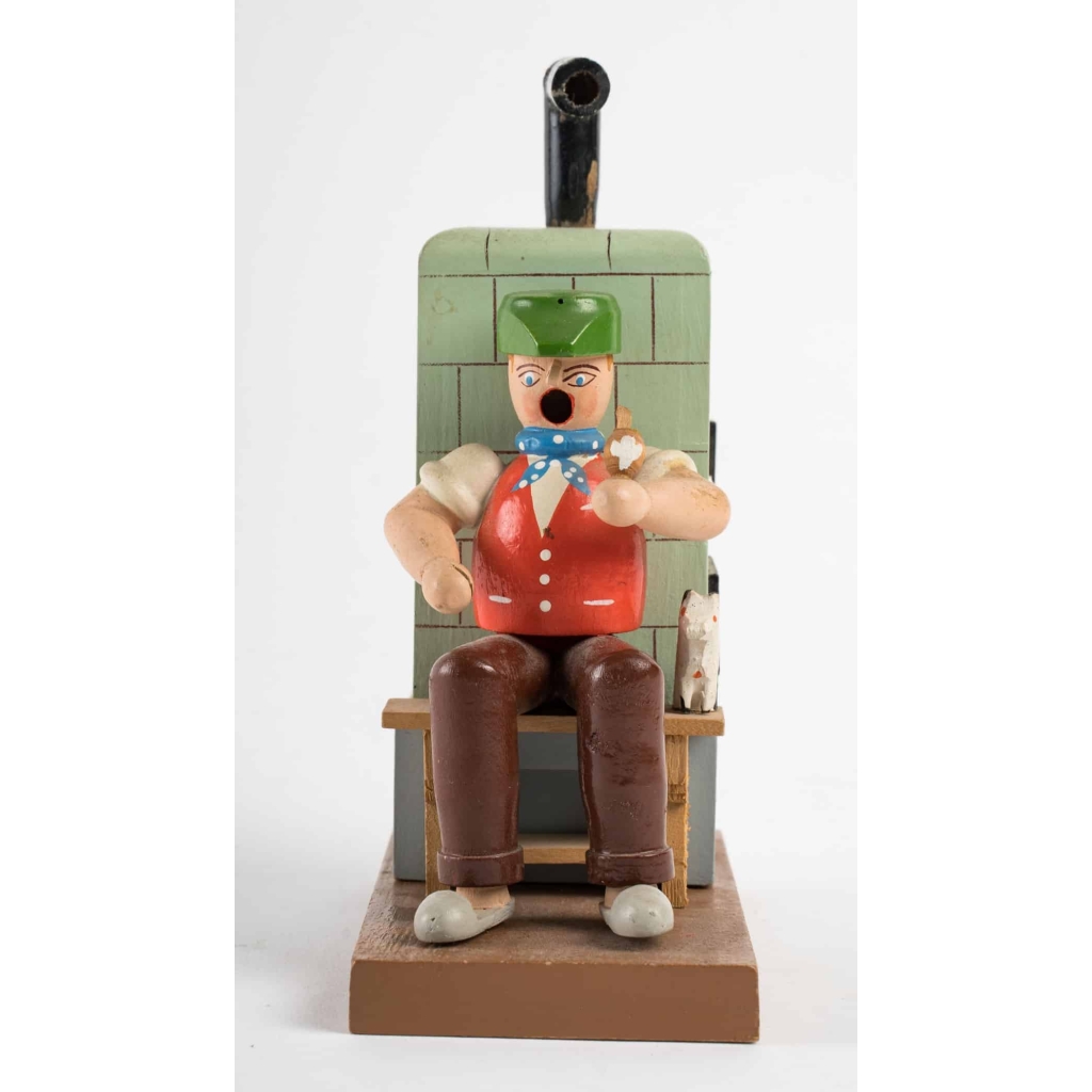 Supporte à Bougie, Art populaire, Bois sculpté, 1950. | Biron Supporte à Bougie, Art populaire, Bois sculpté, 1950.