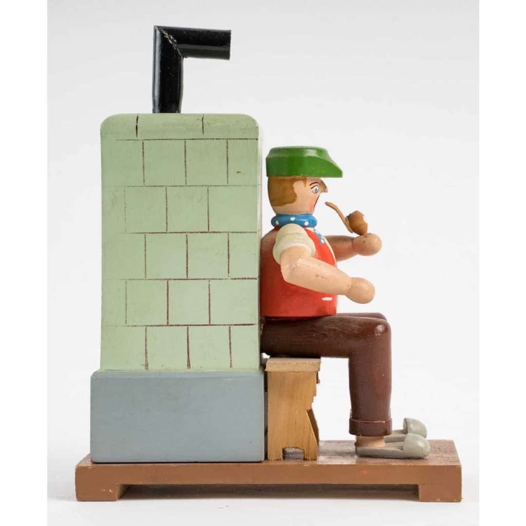 Supporte à Bougie, Art populaire, Bois sculpté, 1950. | Biron Supporte à Bougie, Art populaire, Bois sculpté, 1950.