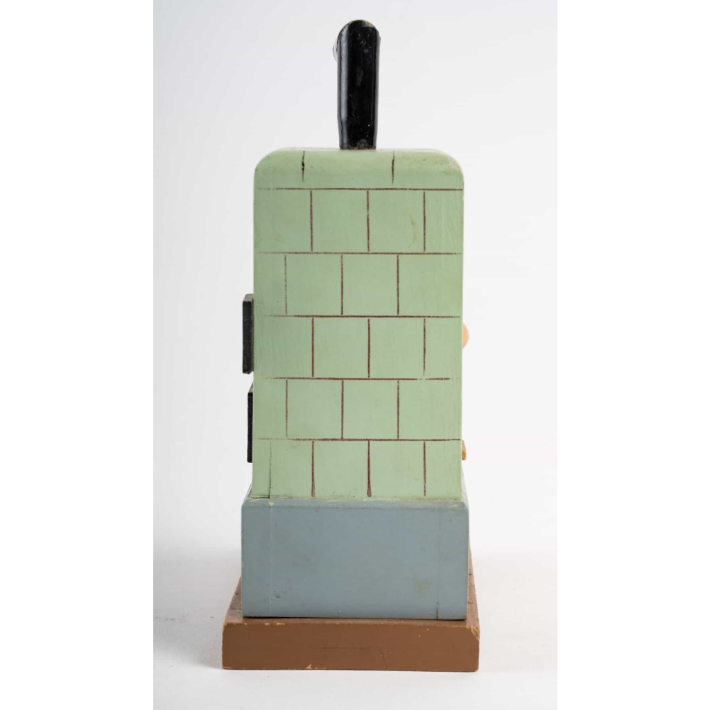 Supporte à Bougie, Art populaire, Bois sculpté, 1950. | Biron Supporte à Bougie, Art populaire, Bois sculpté, 1950.