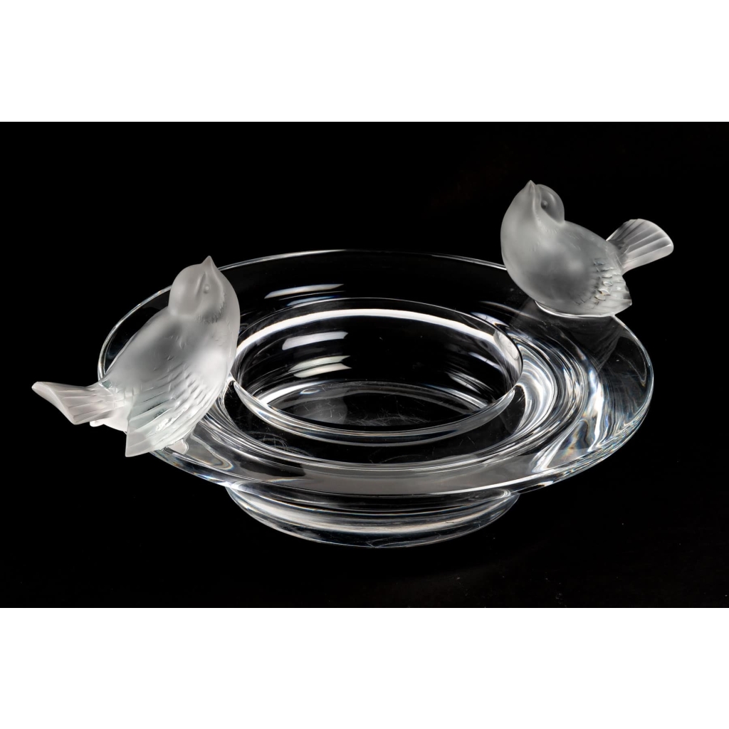 Coupe « Deux moineaux moqueurs » R. Lalique | Biron Coupe "Deux moineaux moqueurs" R. Lalique