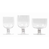 Service « Beaune » verre blanc émaillé noir d’origine – 24 Pièces de René LALIQUE | Biron |||||||||
