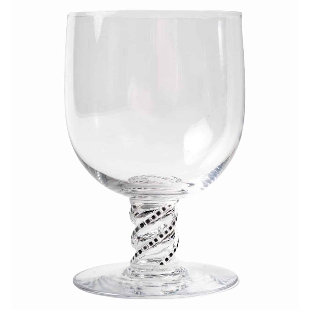 Service « Beaune » verre blanc émaillé noir d’origine – 24 Pièces de René LALIQUE | Biron Service "Beaune" verre blanc émaillé noir d'origine - 24 Pièces de René LALIQUE