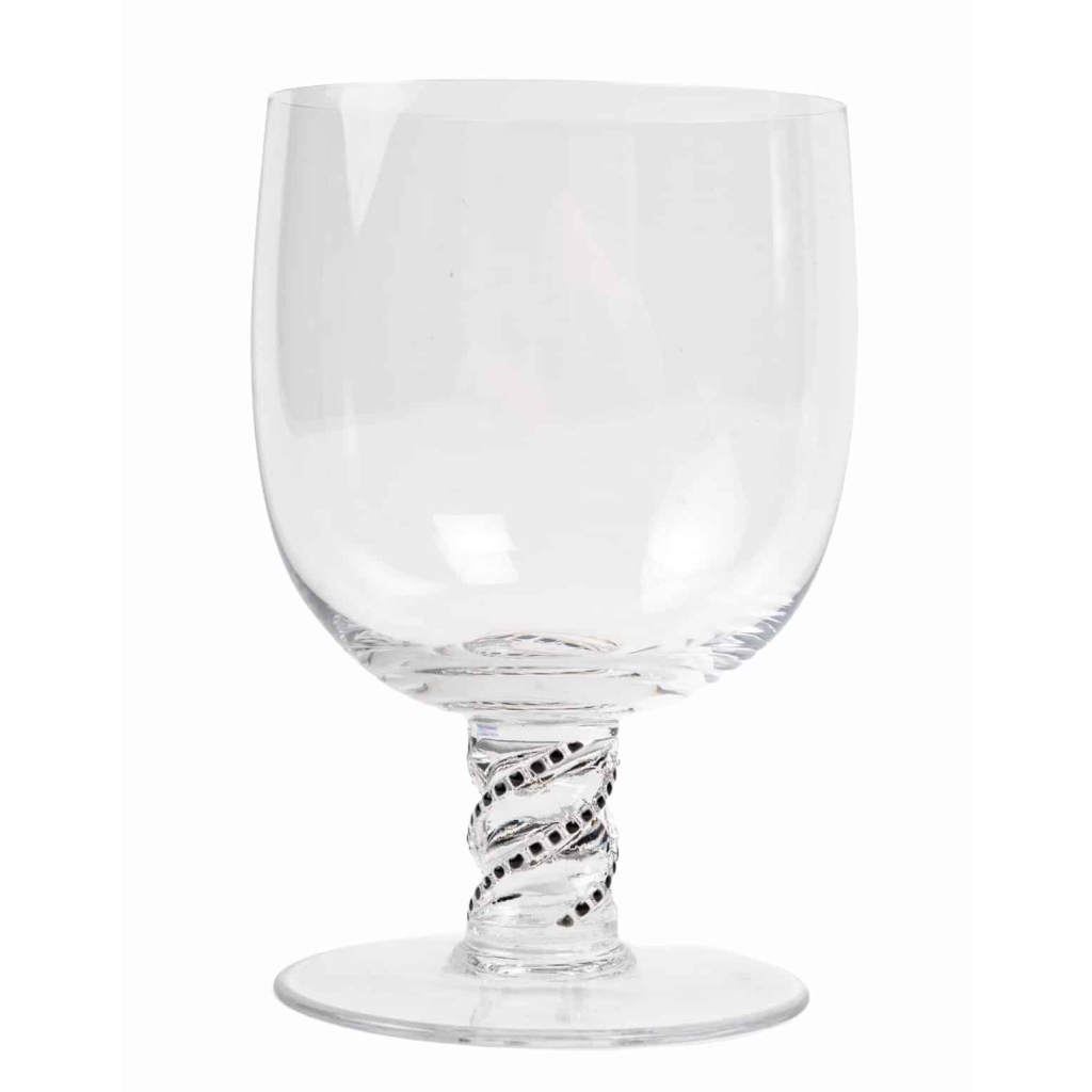 Service « Beaune » verre blanc émaillé noir d’origine – 24 Pièces de René LALIQUE | Biron Service "Beaune" verre blanc émaillé noir d'origine - 24 Pièces de René LALIQUE