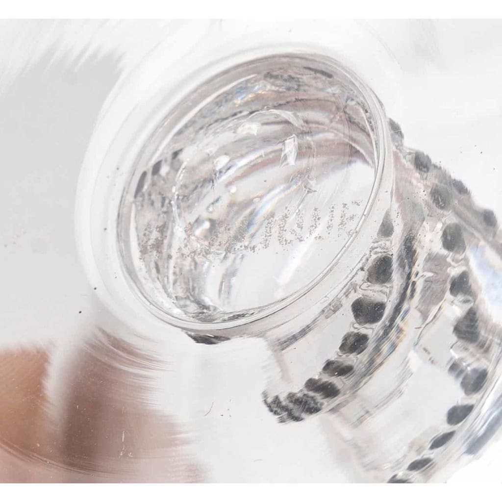 Service « Beaune » verre blanc émaillé noir d’origine – 24 Pièces de René LALIQUE | Biron Service "Beaune" verre blanc émaillé noir d'origine - 24 Pièces de René LALIQUE