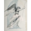 Intérieur d’Eglise avec un Ange, dessin et aquarelle sur papier, encadrée sous-verre, XXème siècle. Ecole de Paris, Luez | Biron Intérieur d'Eglise avec un Ange, dessin et aquarelle sur papier, encadrée sous-verre, XXème siècle. Ecole de Paris, Luez