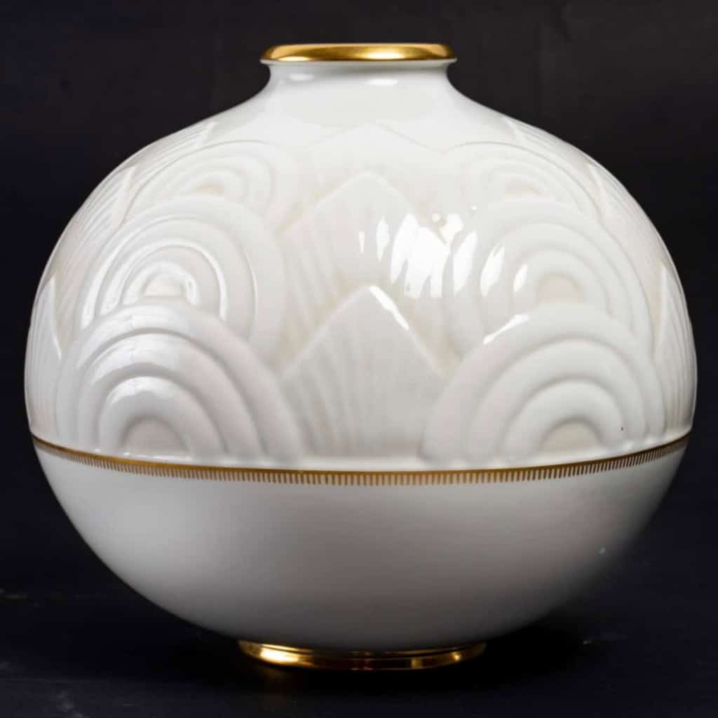 Vase boule porcelaine émaillée de SEVRES décor de Marcel PRUNIER | Biron ||||||